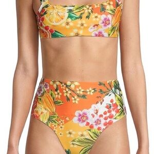 Agua Bendita Verano Road Sele Embellished Printed Bikini Top